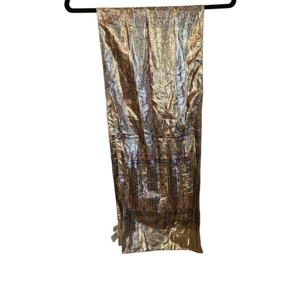 Oscar de la Renta Gold Scarf, - Picture 2 of 9